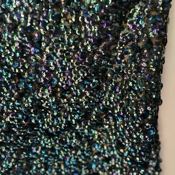 Reem Acra New York Space Sequin Sleeveless Dress Size 4 - Picture 3 of 8